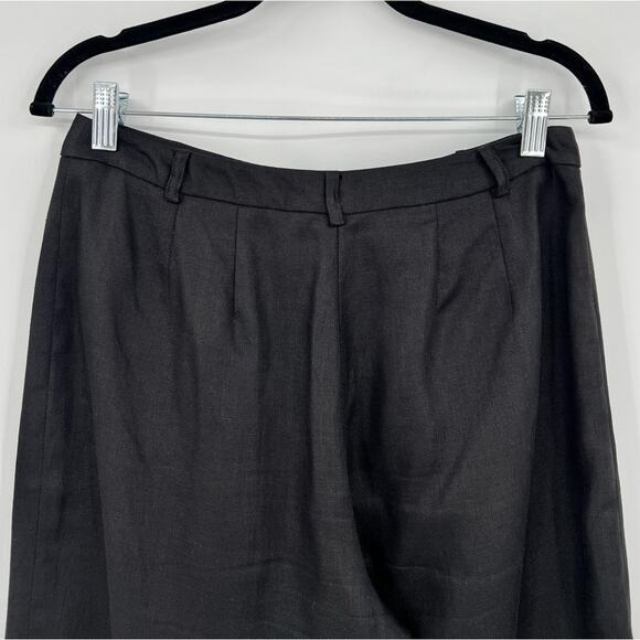 Talbots 100% Irish Linen Pants Trousers Solid Black Pockets Lined Belt Loops 4 - Picture 6 of 12